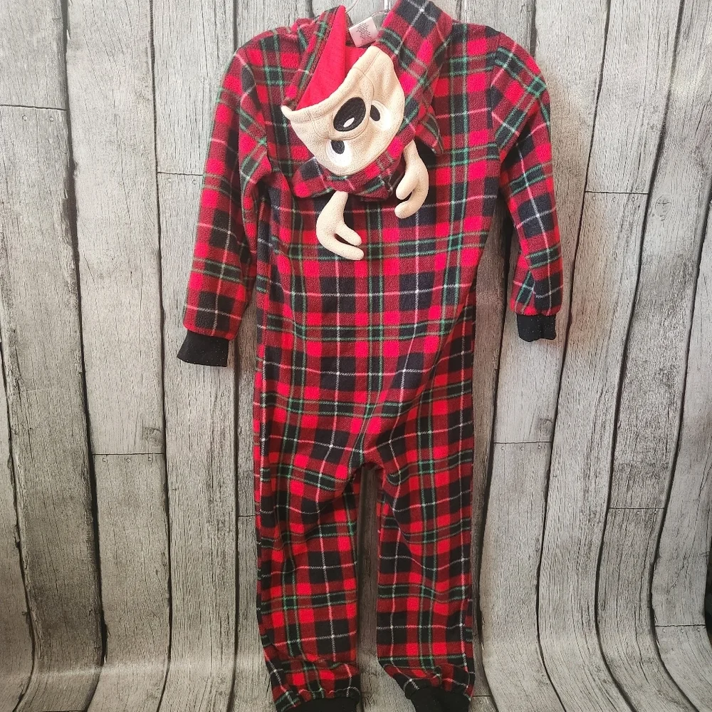 Reindeer Footed Plaid Pajamas‎